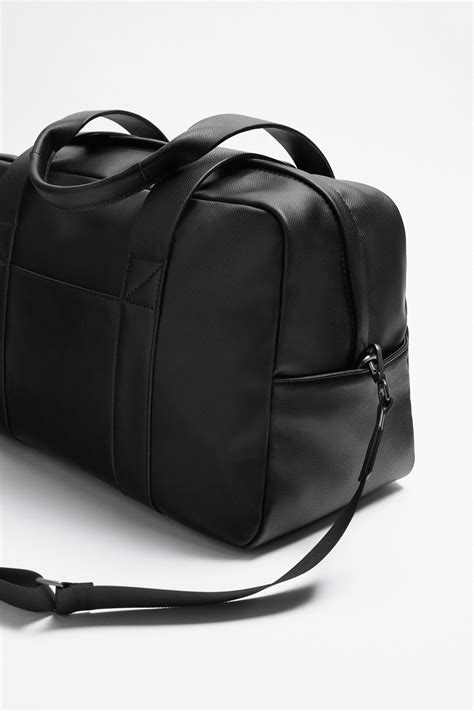 zara leather duffle bag